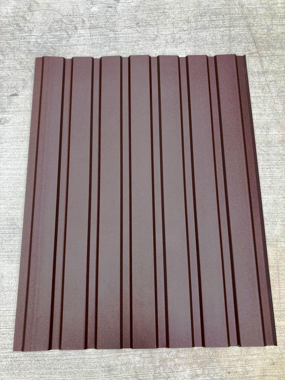 Профнастил для забора шоколад Матовый ПС-20, тощина 0,40мм; высота 1.5 метра ширина 1,16 м - фото 2 - id-p1259838348