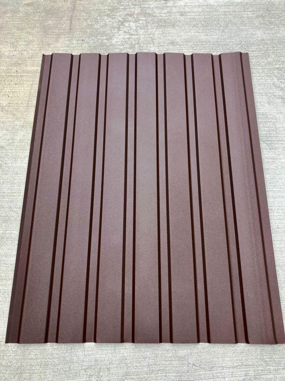 Профнастил для забора шоколад Матовый ПС-20, тощина 0,40мм; высота 1.5 метра ширина 1,16 м - фото 6 - id-p1259838348