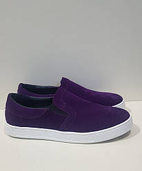 STTOPA Розміри 33-45. Сліпони великих розмірів шкіряні. 183-3345 Фіолетові.