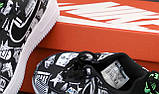 Кросівки чоловічі/жіночі шкіряні Nike Air Force "Чорні з білими малюнками" найк аїр форс р. 41-45, фото 4