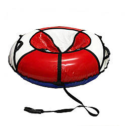 Тюбінг надувні санки ватрушка d 120 см серія Прокат Посилена Біло - Червоного кольору для дітей і дорослих