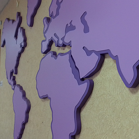 Інтерактивна магнітна карта Світу фіолетова