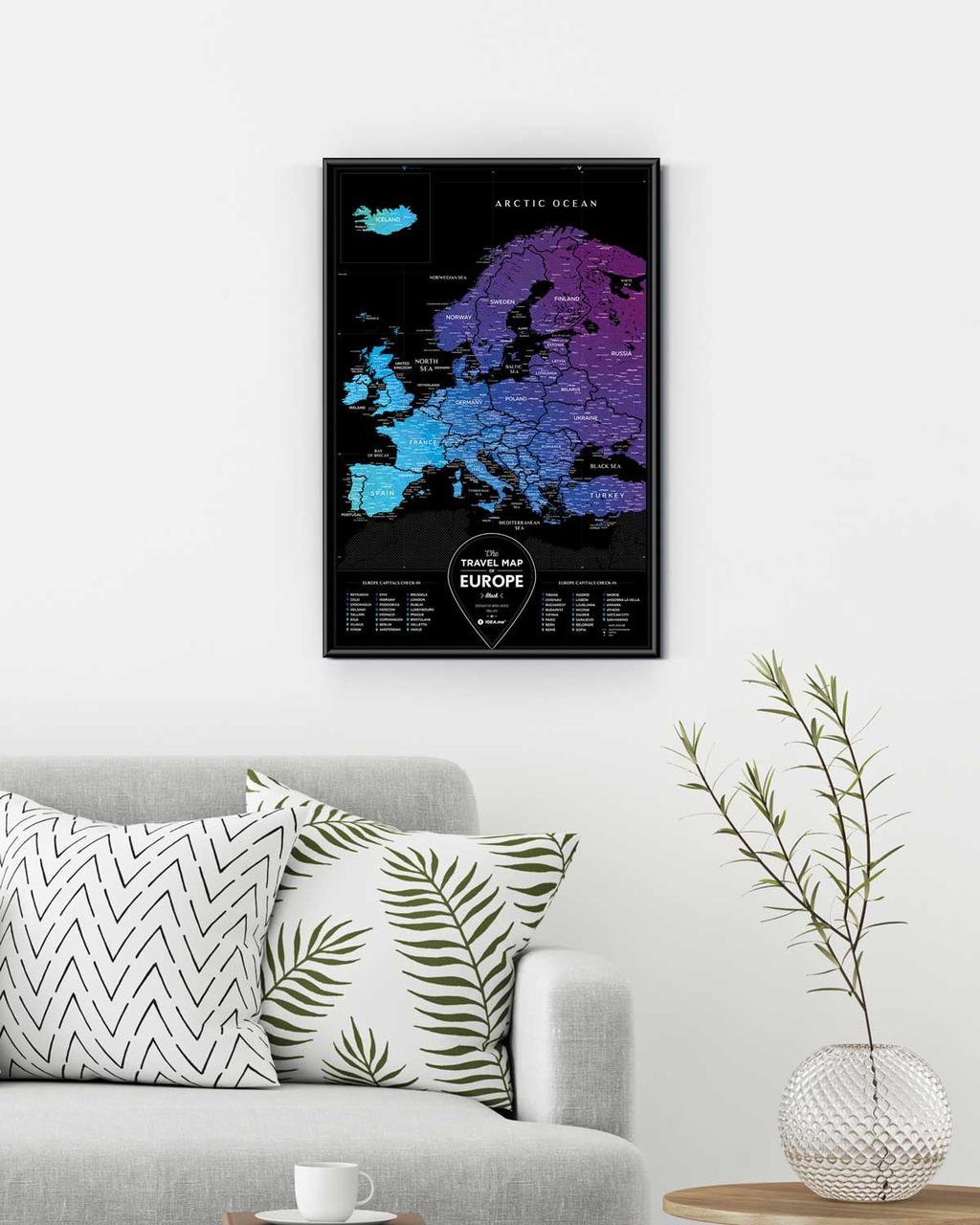 Скретч карта Европы Travel Map® Black Europe - фото 3 - id-p1259934960