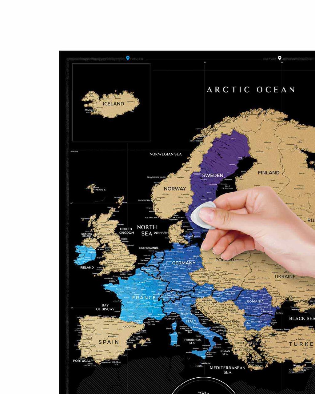 Скретч карта Европы Travel Map® Black Europe - фото 6 - id-p1259934960