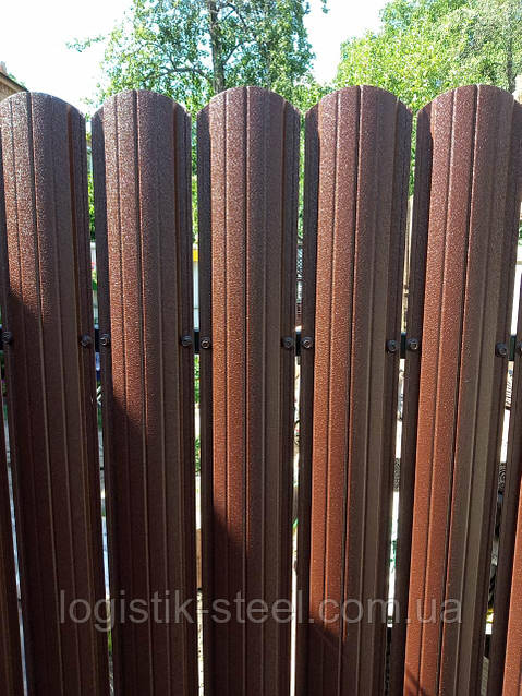 Паркан металевий Штахетник Коричневий Україна двосторонній