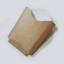 Упаковка для картоплі фрі картон Велика (буро-біла, максі) 150х140 50шт