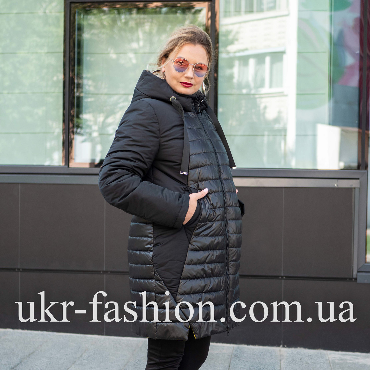 Женская куртка большого размера весенняя 50-60 темная пудра - фото 4 - id-p1234048504