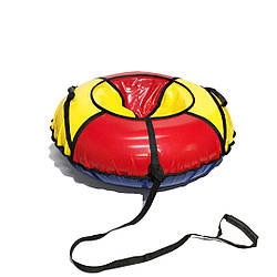 Тюбінг надувні санки ватрушка d 120 см серія Прокат Посилена Червоно - Жовтого кольору для дітей і дорослих