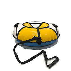 Тюбінг надувні санки ватрушка d 120 см серія Прокат Посилена Біло - Помаранчевого кольору для дітей і дорослих