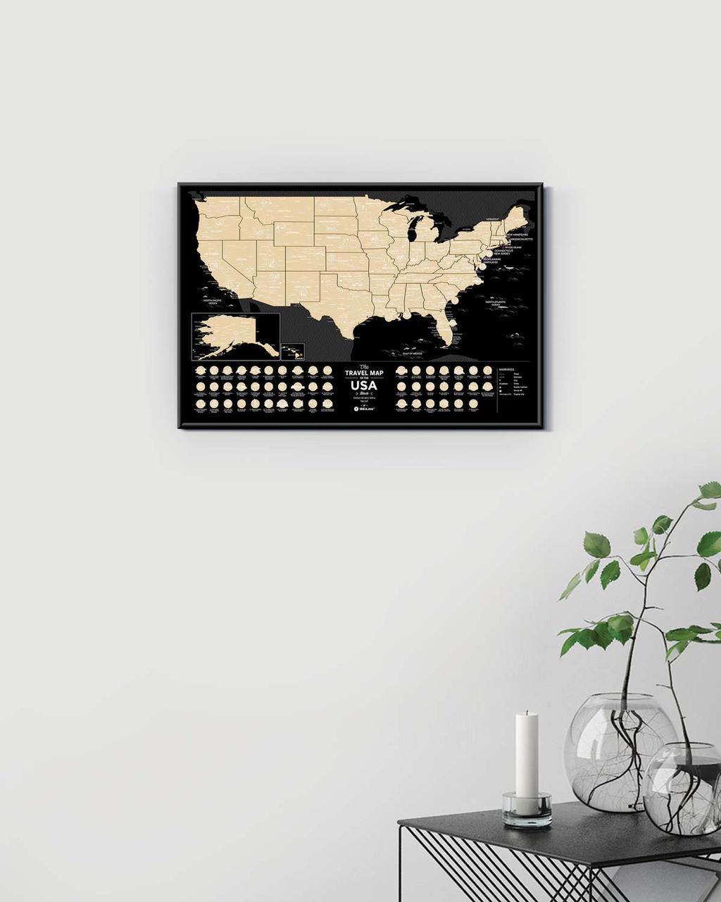 Скретч Карта Travel Map® USA Black - фото 3 - id-p1260010187