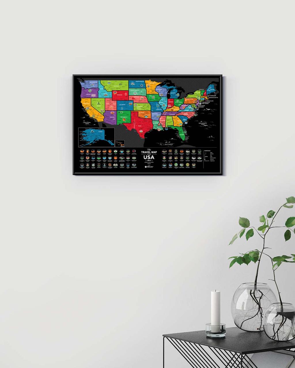 Скретч Карта Travel Map® USA Black - фото 4 - id-p1260010187