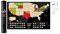 Скретч Карта Travel Map® USA Black
