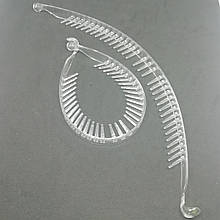 Заготівка для затискання волосся пластикова прозора під декор довжина 24 см