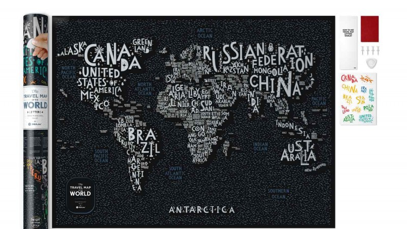 Скретч Карта Мира Travel Map® LETTERS World - фото 1 - id-p1260018214