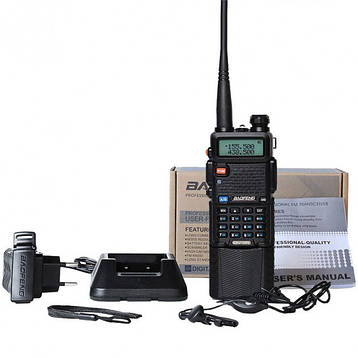 Радіостанція портативна Baofeng UV-5R 8 ватт + посилений акумулятор 3800mAh, фото 1