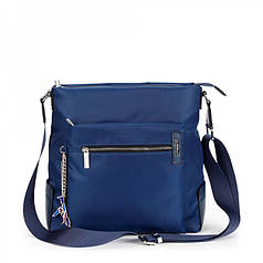 Жіноча сумка синя тканинна молодіжна на плече з кишенями 30*28 см Dolly 651