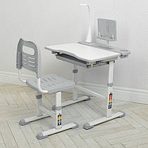 Парта Bambi M 4428-11 – регульована за висотою з підставкою для книги, лампою та стільчиком