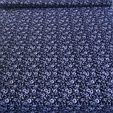 Бязь, бавовна з білими маками на чорному, ш. 160 см, фото 2