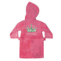 Теплый детский халат для девочки Корона велсофт Розовый
