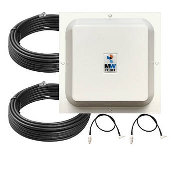 Антенний комплект 4G LTE MIMO MW TECH 1700-2700 MHz 2*17 dB (CRC9, 2*15 м RG58)