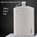 Фляга титанова для алкогольних міцних напоїв Lixada titanium 260 мл з титановими чарками 4 шт по 35 мл лійка та чохол, фото 4