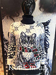 Светр жіночий Pulltonic Котик S(36), Білий