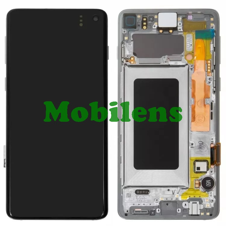 Samsung G973, Galaxy S10 Дисплей + пачскрин (модуль) *в білій рамці Original (AMOLED)