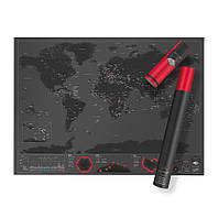 Скретч Карта Мира Черная Travel Map World Black