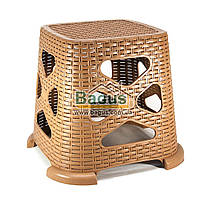 Табурет пластиковий ротанг 40х40х35 см бежевий Kastamonuplastik (Туреччина) KM-0735-2