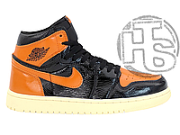 Мужские кроссовки Air Jordan 1 Retro High Shattered Backboard Black Orange 575441-028