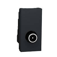 Розетка ТВ 1м антрацит Unica New Schneider Electric NU346154