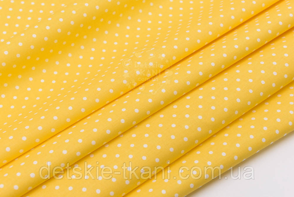 Бязь с горошком 4 мм на жёлтом фоне (№823) - фото 5 - id-p556253470