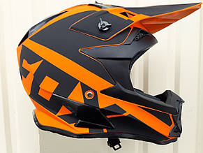 Кросовий мото шолом Fox Orang Black mat Enduro ATV face protection