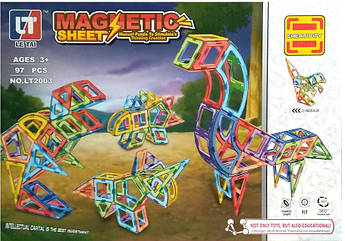 Конструктор магнітний 3D Magnetic Sheet "Світ Динозаврів", 97 дет., LT2003