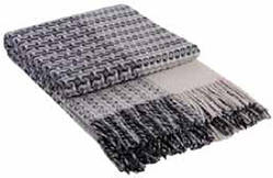 Плед вовняний VLADI з мериноса "Капучіно" біло-сірий 1402х00