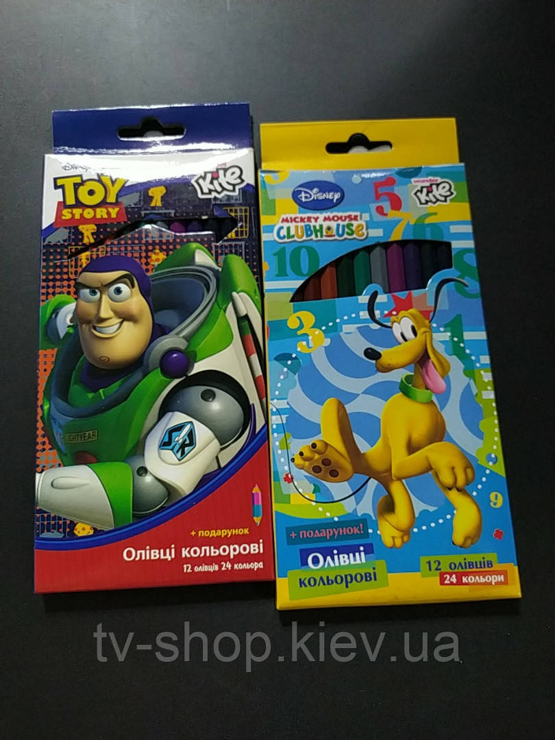 Олівці кольорові двосторонні Disney, Toy story 12 шт. 24 кольори