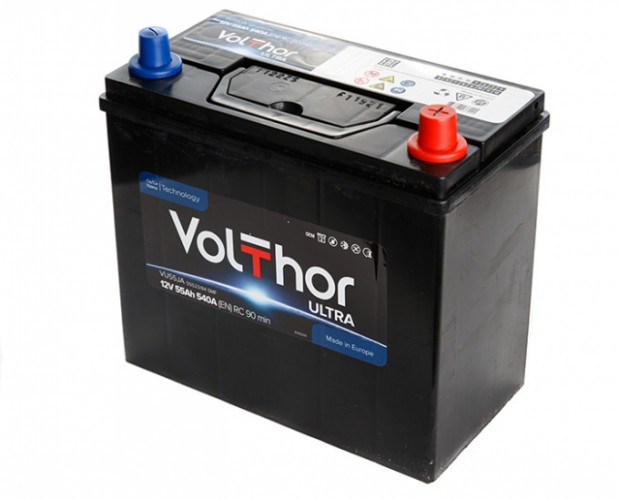 Акумулятор автомобільний VOLTHOR Asia 55 Ah (R+) (490A) Honda