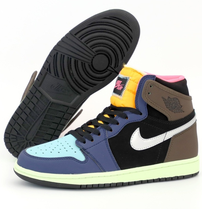Чоловічі кросівки Nike Air Jordan 1 Retro High OG Multi разноцвет осінь-весна. Живе фото. топ