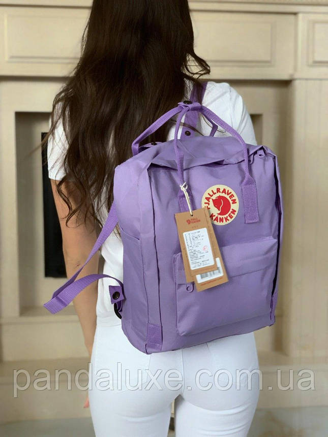 Рюкзак жіночий стильний канкен Fjallraven Kanken Classic 16л бузковий, фото 3
