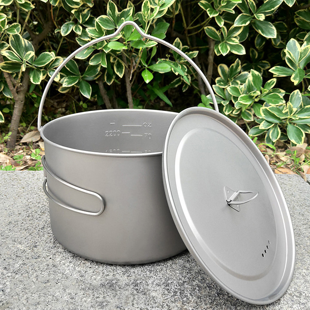 Казанок титановий для походу туризму та кемпінгу каструля з титану Lixada Titanium POT-2800