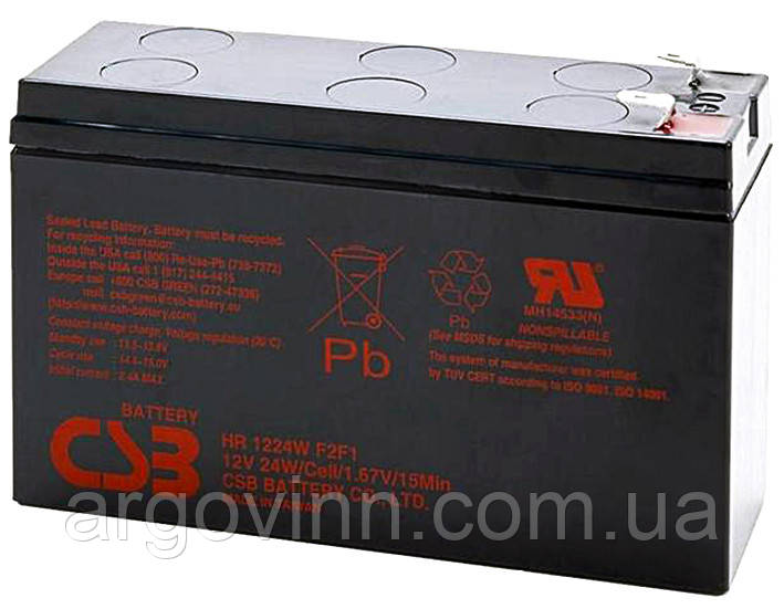 Акумулятор CSB HR1224WF2, 12V 6.5 AH (151х51х94мм) Q12