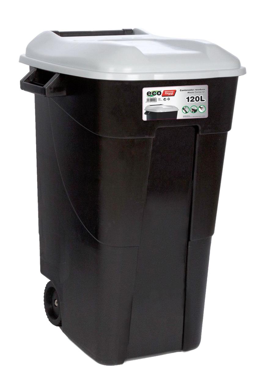 Бак для мусора 120л EcoTayg (Испания) 60*56,8*88,6см, с крышкой и ручками, на колесах(422003) - фото 1 - id-p1260239412