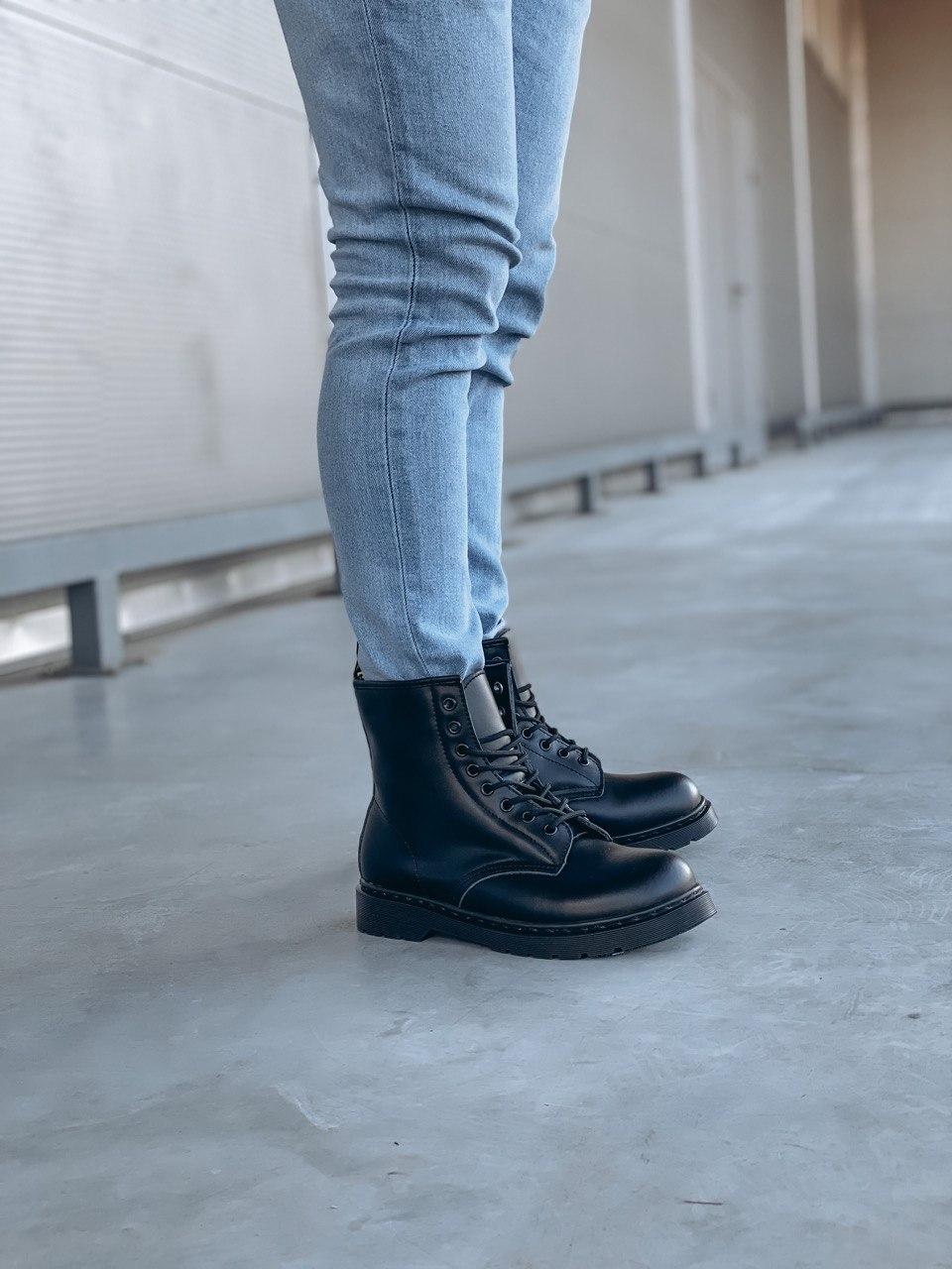 Боти Dr Martens Jadon Black унісекс черевики Мартинсы Жадон Блек повністю чорні БЕЗ ХУТРА чоловічі та жіночі, фото 1