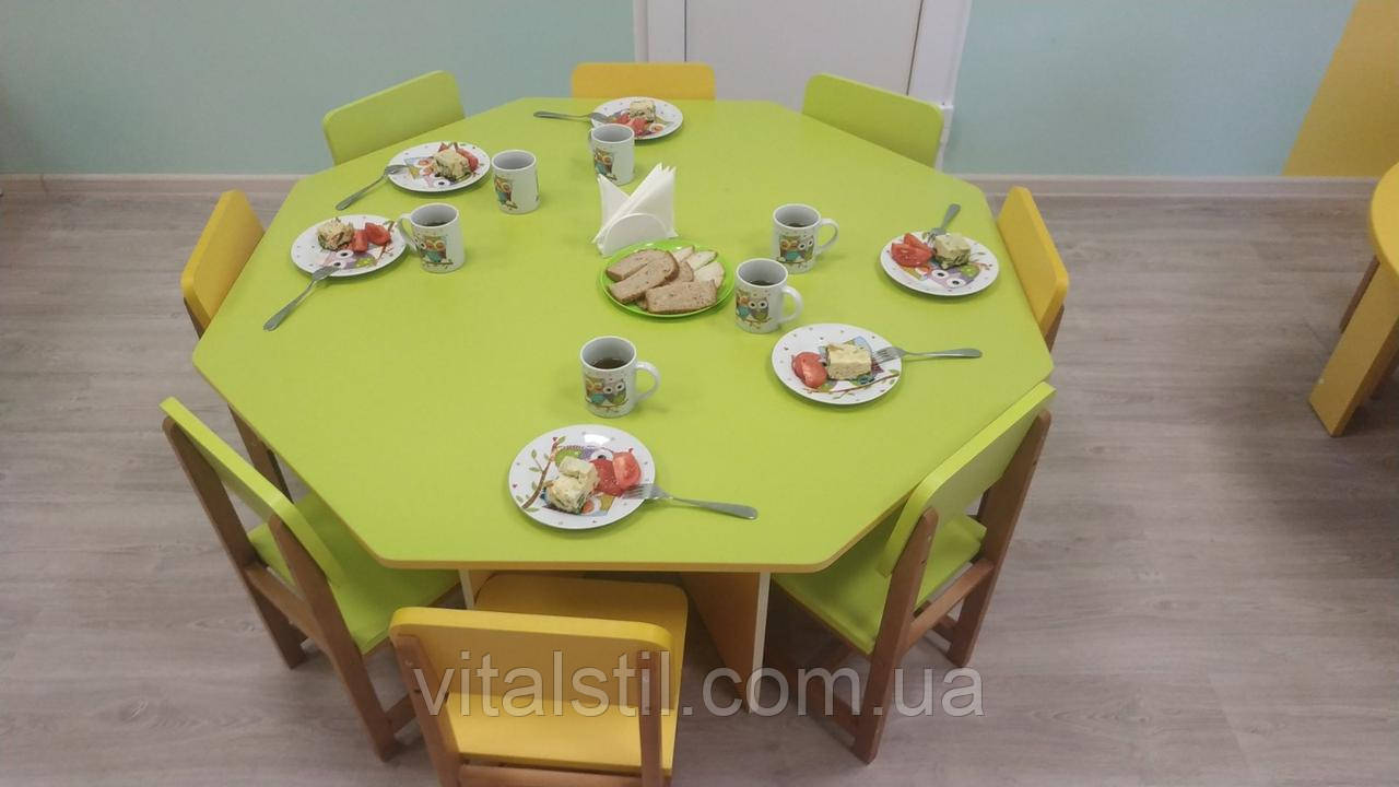 Стіл дитячий восьмимісний 1220х1220 мм не регульований