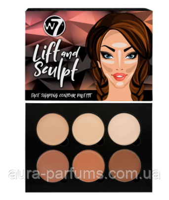 Палетка для контурингу обличчя W7 Lift & Sculpt Face Shaping Contour Palette