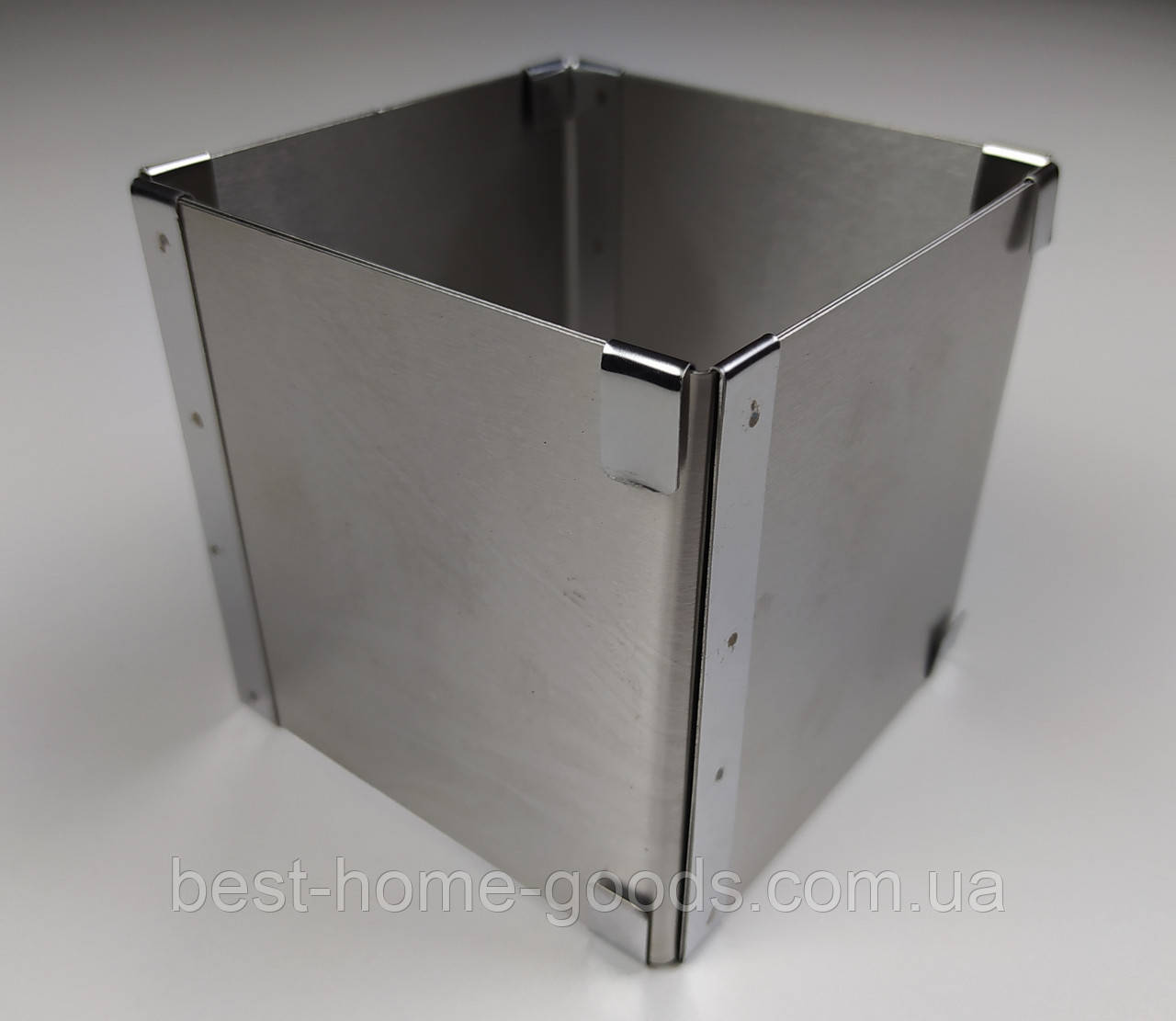Кондитерська розсувна форма для випічки квадратна нержавіюча сталь 10см * 10см, В - 10см.