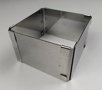 Кондитерська розсувна форма для випічки квадратна | нержавіюча сталь | 10×10 см | Висота 6.6 см | розсувається до 18×18 см