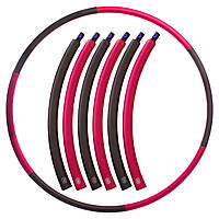 Обруч массажный хула хуп Hula Hoop SP-Planeta Sport FI-1555 диаметр 90 см Pink-Grey