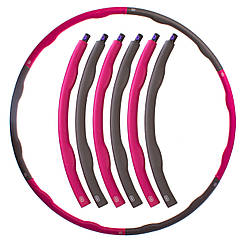 Обруч масажний хулу хоп Hula Hoop SP-Planeta Sport FI-1558 діаметр 100 см Pink-Grey