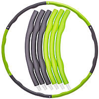 Обруч массажный хула хуп Hula Hoop SP-Planeta Sport K610 диаметр 100 см Green-Grey